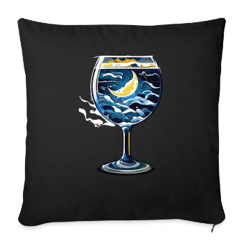 Night in a Bottle (Artwork Collection) - Sofa pillowcase 17,3'' x 17,3'' (45 x 45 cm) - black - Front