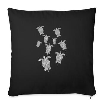 Schildkröten - Sofakissenbezug 45 x 45 cm - Schwarz - Vorne