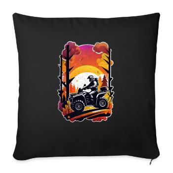 Quad & Off-Road - Sofa pillowcase 17,3'' x 17,3'' (45 x 45 cm) - black - Front