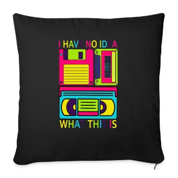 Music, Retro, Heavy Metal, Hard Rock, Punk, Vinyl, Pop - Sofa pillowcase 17,3'' x 17,3'' (45 x 45 cm) - black - Front