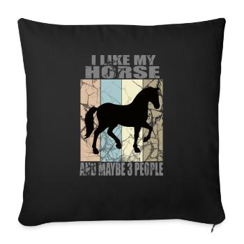 i like horse and maybe 3 people - Sofa pillowcase 17,3'' x 17,3'' (45 x 45 cm) - black - Front