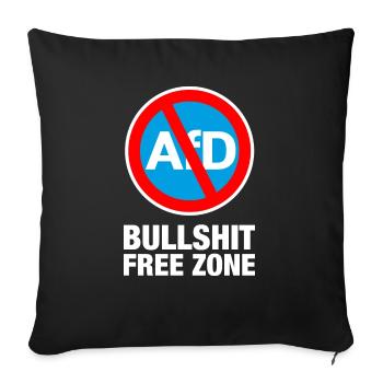 AFD BULLSHIT FREE ZONE - Sofakissenbezug 45 x 45 cm - Schwarz - Vorne
