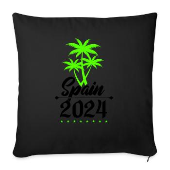 Espagne 2024 Palmiers - Housse de coussin décorative 45 x 45 cm - noir - Devant