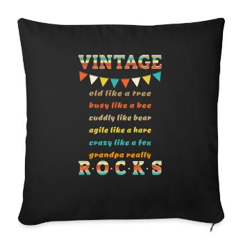 Grandpa birthday rhyme retro - vintage skirts - Sofa pillowcase 17,3'' x 17,3'' (45 x 45 cm) - black - Front
