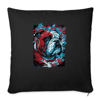 Cool English Bulldog - Sofa pillowcase 17,3'' x 17,3'' (45 x 45 cm) - black - Front