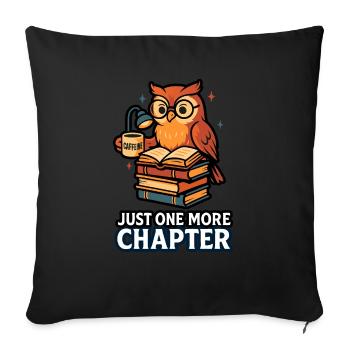 Night Owl – Book Lover Just One More Chapter - Sofa pillowcase 17,3'' x 17,3'' (45 x 45 cm) - black - Front