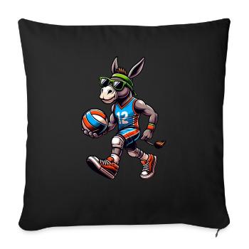 Cool volleyball donkey with style - Sofa pillowcase 17,3'' x 17,3'' (45 x 45 cm) - black - Front