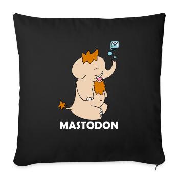 Mastodon Fediverse hell - Sofakissenbezug 45 x 45 cm - Schwarz - Vorne