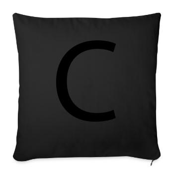 Lettre c - Housse de coussin décorative 45 x 45 cm - noir - Devant