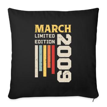 March 2009 - Birthday Gift March 2009 March - Sofa pillowcase 17,3'' x 17,3'' (45 x 45 cm) - black - Front