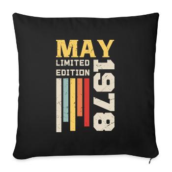 May 1978 - Birthday gift born in May 1978 May - Sofa pillowcase 17,3'' x 17,3'' (45 x 45 cm) - black - Front