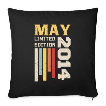 May 2014 - Birthday gift born in May 2014 May - Sofa pillowcase 17,3'' x 17,3'' (45 x 45 cm) - black - Front
