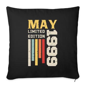 May 1999 - Birthday gift born in May 1999 May - Sofa pillowcase 17,3'' x 17,3'' (45 x 45 cm) - black - Front