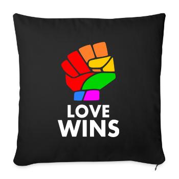 Love wins - Sofa pillowcase 17,3'' x 17,3'' (45 x 45 cm) - black - Front