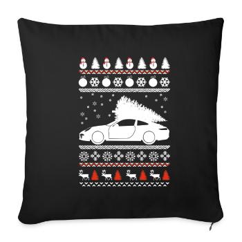Ugly Christmas Sportwagen - Sofakissenbezug 45 x 45 cm - Schwarz - Vorne