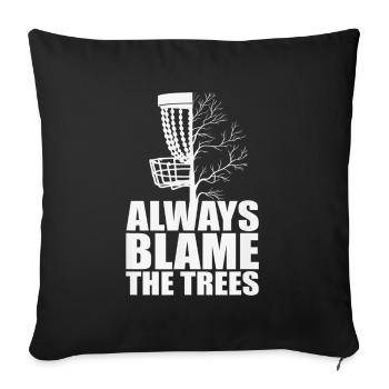 Disc Golf Frisbee Cadeau Drôle Rengaine - Housse de coussin décorative 45 x 45 cm - noir - Devant