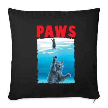 Cat Paws Cats Gift Cat Mom Cat Dad Movie - Sofa pillowcase 17,3'' x 17,3'' (45 x 45 cm) - black - Front