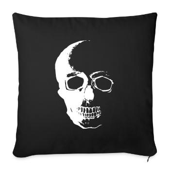 Crâne horreur crâne idée cadeau cool - Housse de coussin décorative 45 x 45 cm - noir - Devant
