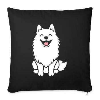 Samoyède - Housse de coussin décorative 45 x 45 cm - noir - Devant