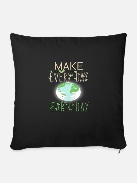 rette den Planet - Sofakissenbezug 45 x 45 cm - Schwarz