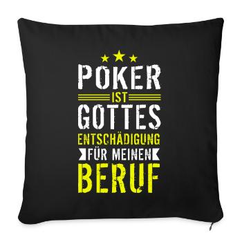 Poker Poker Ass Casino Hold'em All In Gift - Sofa pillowcase 17,3'' x 17,3'' (45 x 45 cm) - black - Front