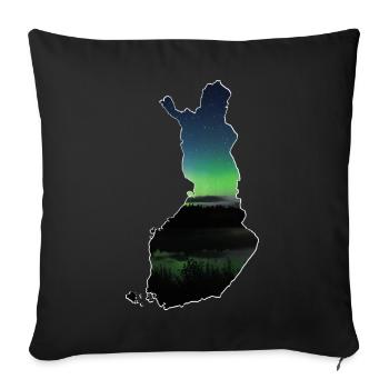 The map of Finland - Sofa pillowcase 17,3'' x 17,3'' (45 x 45 cm) - black - Front