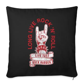 Vive le Rock 'n' Roll - Housse de coussin décorative 45 x 45 cm - noir - Devant