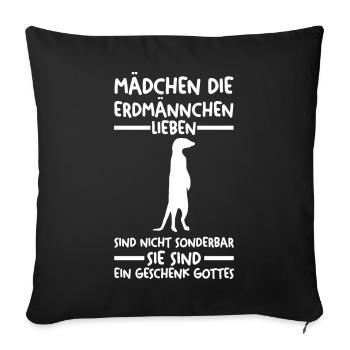 Erdmännchen - Sofakissenbezug 45 x 45 cm - Schwarz - Vorne