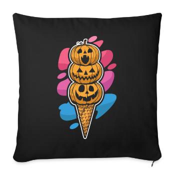 Halloween Kürbis Eis - Sofakissenbezug 45 x 45 cm - Schwarz - Vorne