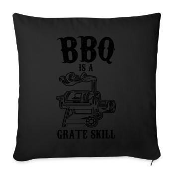 Fleisch und Bier | Grillen Grillmeister Geschenke - Sofakissenbezug 45 x 45 cm - Schwarz - Vorne
