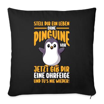 Pinguin - Sofakissenbezug 45 x 45 cm - Schwarz - Vorne