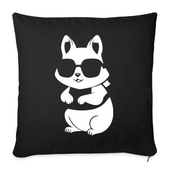 Funny Squirrel Wearing Sunglasses Squirrels - Sofa pillowcase 17,3'' x 17,3'' (45 x 45 cm) - black - Front