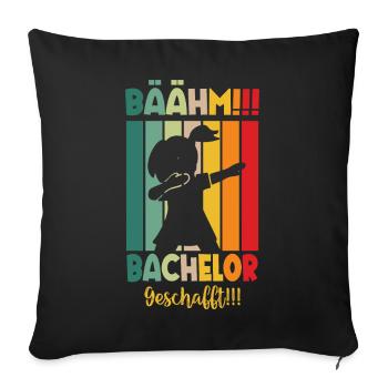Bachelor Geschafft 2024 Hochschulabsolventin Uni - Sofakissenbezug 45 x 45 cm - Schwarz - Vorne