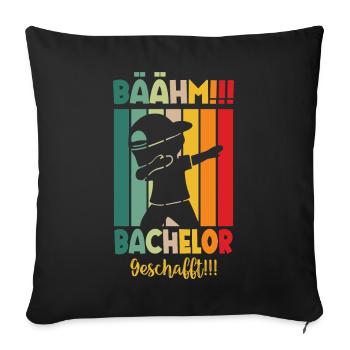 Bachelor Geschafft 2024 Hochschulabsolventin Uni - Sofakissenbezug 45 x 45 cm - Schwarz - Vorne