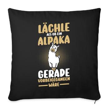 Alpaga - Housse de coussin décorative 45 x 45 cm - noir - Devant