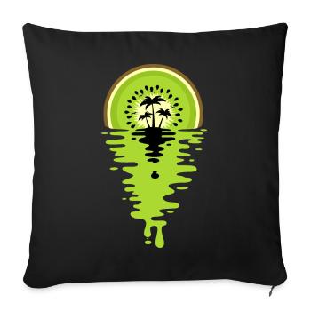 Sunset Kiwi juice - Sofa pillowcase 17,3'' x 17,3'' (45 x 45 cm) - black - Front