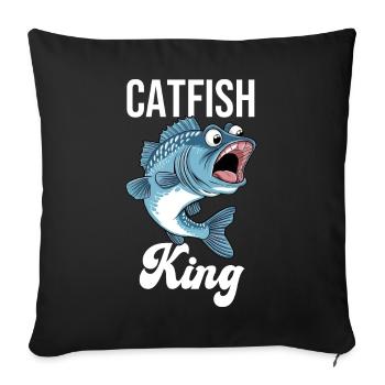 Roi du poisson-chat - Housse de coussin décorative 45 x 45 cm - noir - Devant