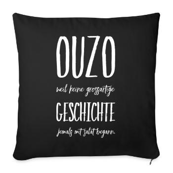 Funny Greek Saying Greece Gift - Sofa pillowcase 17,3'' x 17,3'' (45 x 45 cm) - black - Front