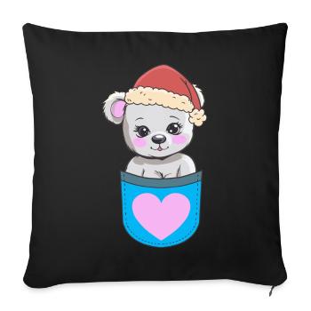 Enfant Enfants Père Noël Père Noël Teddy - Housse de coussin décorative 45 x 45 cm - noir - Devant