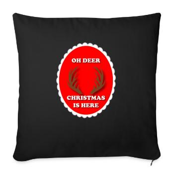 Oh Deer Christmas - Sofa pillowcase 17,3'' x 17,3'' (45 x 45 cm) - black - Front