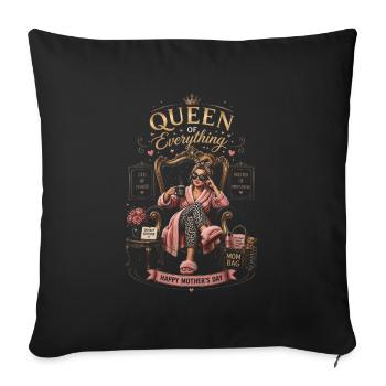 Humor-Königin von allem – Maman Queen – Muttertag - Sofakissenbezug 45 x 45 cm - Schwarz - Vorne