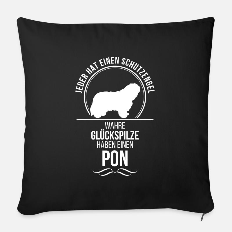 PON Schutzengel Hundespruch Hund Hunde Wilsigns - Sofakissenbezug 45 x 45 cm - Schwarz