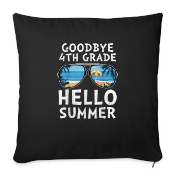 Lunettes de soleil d’été Dernier jour d’école Adieu 4ème G - Housse de coussin décorative 45 x 45 cm - noir - Devant