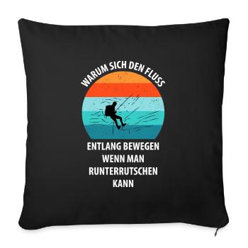 Canyoning Bergsteigen Klettern Wandern Berge - Sofakissenbezug 45 x 45 cm - Schwarz - Vorne