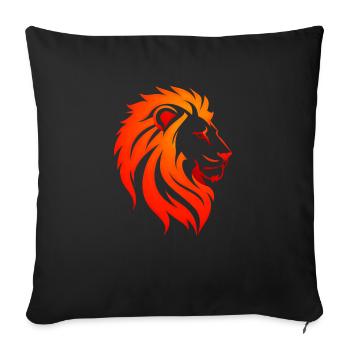 Löwen-Pracht Design Stolzer Stil - Sofakissenbezug 45 x 45 cm - Schwarz - Vorne