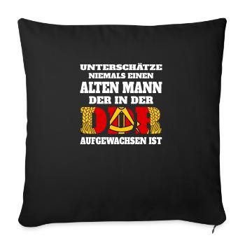 Original Ossi: Kult aus dem Osten – Ossi-Design - Sofakissenbezug 45 x 45 cm - Schwarz - Vorne