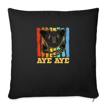 Süßes Fingertier Aye-Aye Primat Lemuren Madagaskar - Sofakissenbezug 45 x 45 cm - Schwarz - Vorne
