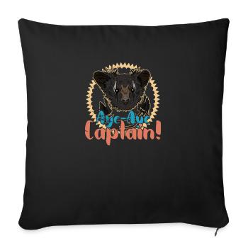 Aye-Aye Captain Primat Lemuren Madagaskar - Sofakissenbezug 45 x 45 cm - Schwarz - Vorne