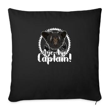 Aye-Aye Captain Primat Lemuren Madagaskar - Sofakissenbezug 45 x 45 cm - Schwarz - Vorne
