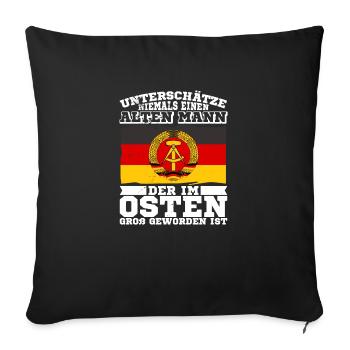 Wappen DDR GDR Ossi Osten Flagge Mann - Sofakissenbezug 45 x 45 cm - Schwarz - Vorne